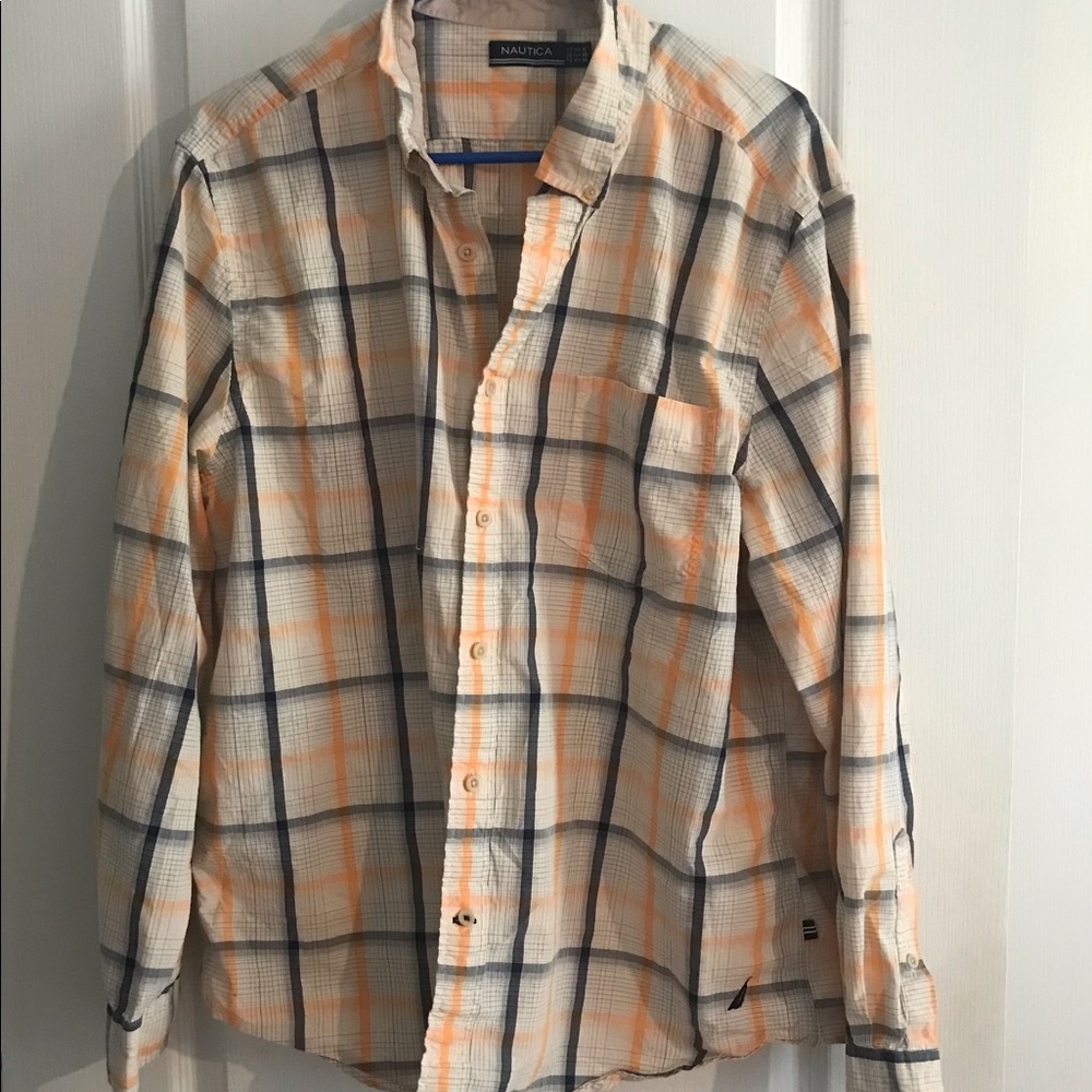Nautica Plaid Button Up XL